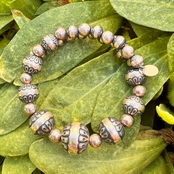 Carolyn Pollack 925 Sterling Silver Native Desert Pearl Wire Wrap Bracelet - Picture 10 of 15